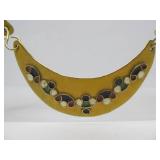 Beautiful Vintage signed Enameled Brass Necklace - George Moissiadis - Greece