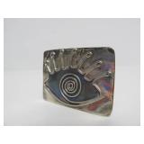 Signed Modernist Sterling Silver Brooch w/Eye - Signed Howison