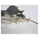 Sterling Silver School of Fish Brooch w/Stone by Great Falls Metal Works