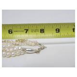 Genuine Pearl Necklace w/Sterling Silver & Garnet