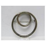 Larger Sterling Silver TAXCO Two-Circles Brooch