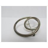 Larger Sterling Silver TAXCO Two-Circles Brooch