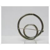 Larger Sterling Silver TAXCO Two-Circles Brooch