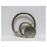 Larger Sterling Silver TAXCO Two-Circles Brooch