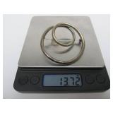 Larger Sterling Silver TAXCO Two-Circles Brooch