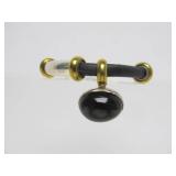 Taxco Sterling Silver Bracelet w/Brass & Onyx