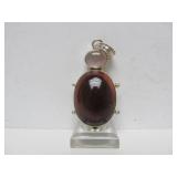 Sterling Silver "Beetle" Pendant w/Pink & Dark Red Gemstone