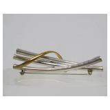 Sculptural Taxco Sterling Silver Brooch