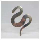 Large Heavy Sterling Silver Snake Brooch