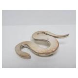 Large Heavy Sterling Silver Snake Brooch