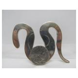 Large Heavy Sterling Silver Snake Brooch