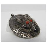 Awesome Vintage Chinese Silver Dragon Pendant #2