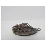 Awesome Vintage Chinese Silver Dragon Pendant #2