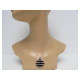Sterling Silver & Onyx Pendant Necklace