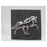 Unworn Sterling Silver Horse Brooch