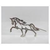 Unworn Sterling Silver Horse Brooch