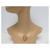 Gold Plated Sterling Silver Heart Pendant Necklace