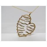 Gold Plated Sterling Silver Heart Pendant Necklace