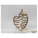 Gold Plated Sterling Silver Heart Pendant Necklace
