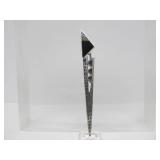 Large Modernist Black & Sterling Silver Brooch