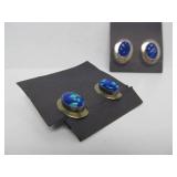2 Sets of Vintage Unworn Southwestern Sterling Silver Earrings w/Lapis & Azurite