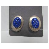 2 Sets of Vintage Unworn Southwestern Sterling Silver Earrings w/Lapis & Azurite