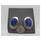 2 Sets of Vintage Unworn Southwestern Sterling Silver Earrings w/Lapis & Azurite