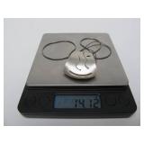 Excellent Pierced & Brushed Sterling Silver Pendant Necklace