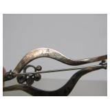 Signed Vintage Modernist Sterling Silver Brooch