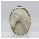 Sterling Silver Pendant w/Carved 3D Horse