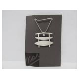 Unworn Retro Vintage MAR Sterling Silver Pendant Necklace w/Pearl