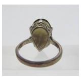 Sterling Silver Ring w/LARGE Faceted Smoky Quartz