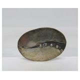Vintage Sterling Silver Oval Modernist Brooch