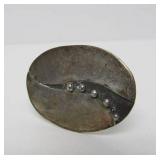 Vintage Sterling Silver Oval Modernist Brooch
