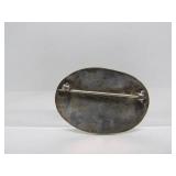Vintage Sterling Silver Oval Modernist Brooch