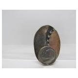 Vintage Sterling Silver Oval Modernist Brooch