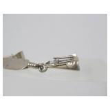 Great Looking Pair of Sterling Silver Native American Inlaid Feather Earrings