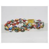 Beautiful NOS Vintage Murano Glass Double Strand Beaded Bracelet- New with Tags
