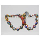 Beautiful NOS Vintage Murano Glass Double Strand Beaded Bracelet- New with Tags