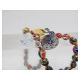 Beautiful NOS Vintage Murano Glass Double Strand Beaded Bracelet- New with Tags
