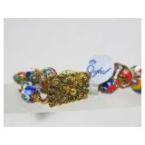 Beautiful NOS Vintage Murano Glass Double Strand Beaded Bracelet- New with Tags