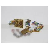 Beautiful NOS Vintage Murano Glass Double Strand Beaded Bracelet- New with Tags