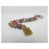 Beautiful NOS Vintage Murano Glass Double Strand Beaded Bracelet- New with Tags