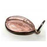 Beautiful signed Vintage .950 Silver & Carved Pink Tourmaline "Forma Livre" Pendant by Burle Marx