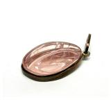 Beautiful signed Vintage .950 Silver & Carved Pink Tourmaline "Forma Livre" Pendant by Burle Marx