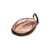 Beautiful signed Vintage .950 Silver & Carved Pink Tourmaline "Forma Livre" Pendant by Burle Marx