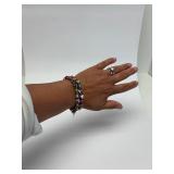 Beautiful NOS Vintage Murano Glass Double Strand Beaded Bracelet- New with Tags