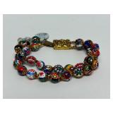 Beautiful NOS Vintage Murano Glass Double Strand Beaded Bracelet- New with Tags
