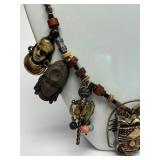 Unusual Large Multi Pendant Tribal Beaded Necklace