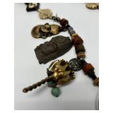 Unusual Large Multi Pendant Tribal Beaded Necklace